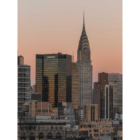 Chrysler Building in New York city Black Modern Wood Framed Art Print with Double Matting by Frank, Assaf