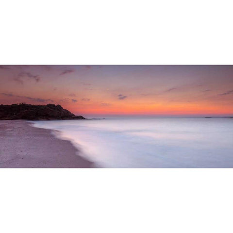 Evening view of beautiful beach in Israel White Modern Wood Framed Art Print by Frank, Assaf