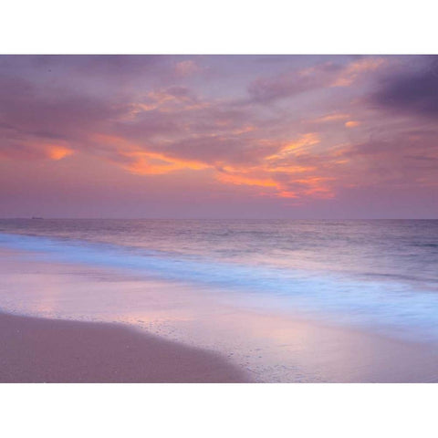 Evening view of beautiful beach in Israel Gold Ornate Wood Framed Art Print with Double Matting by Frank, Assaf