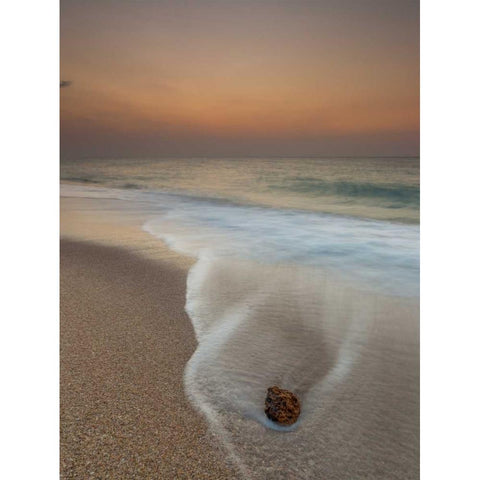 Tranquil beach at dusk Black Modern Wood Framed Art Print with Double Matting by Frank, Assaf