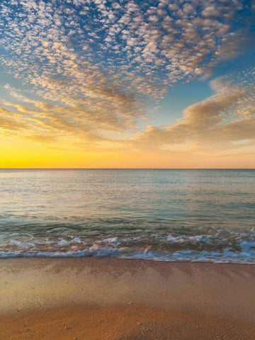 Tranquil beach at dusk White Modern Wood Framed Art Print with Double Matting by Frank, Assaf