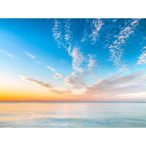 Calm beach at dusk Black Modern Wood Framed Art Print with Double Matting by Frank, Assaf