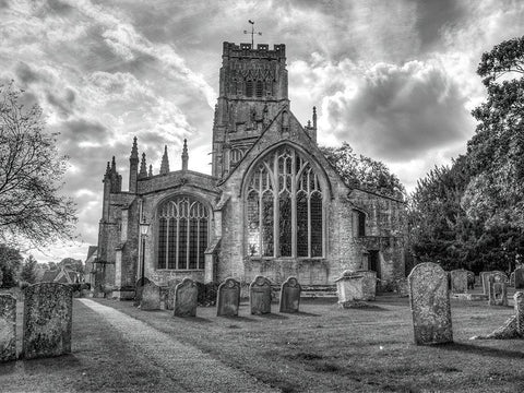 Old church in Northleach town-Cotswolds-UK White Modern Wood Framed Art Print with Double Matting by Frank, Assaf