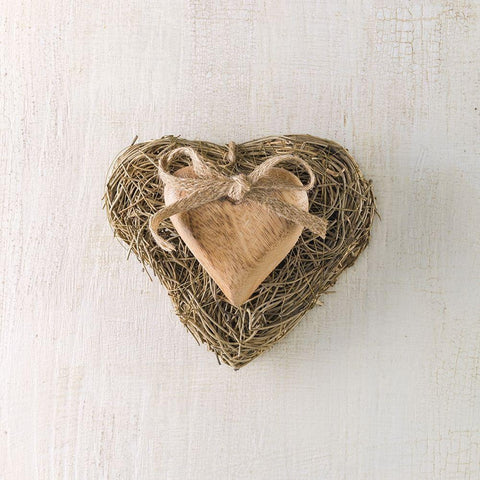 Creatrive Heart shape symbol White Modern Wood Framed Art Print with Double Matting by Frank, Assaf