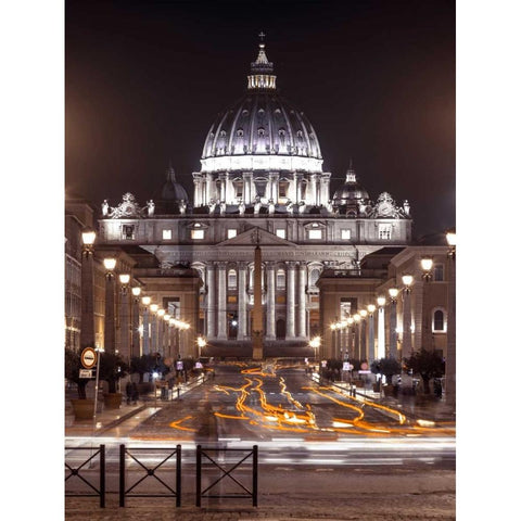 St Peters Square, Rome, Italy Black Modern Wood Framed Art Print with Double Matting by Frank, Assaf