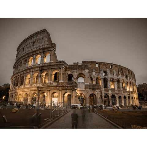 Famous Colosseum in Rome, Italy White Modern Wood Framed Art Print by Frank, Assaf