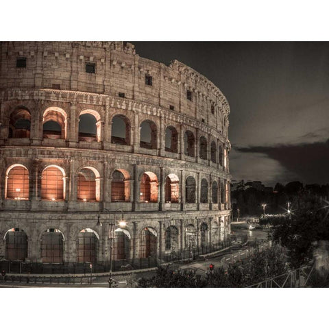 Famous Colosseum in Rome, Italy Black Modern Wood Framed Art Print with Double Matting by Frank, Assaf