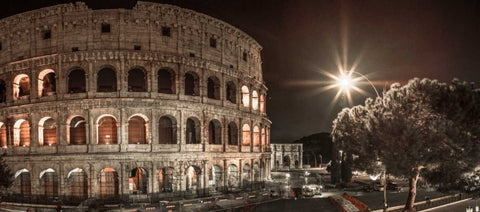 Famous Colosseum in Rome, Italy White Modern Wood Framed Art Print with Double Matting by Frank, Assaf