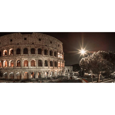 Famous Colosseum in Rome, Italy White Modern Wood Framed Art Print by Frank, Assaf