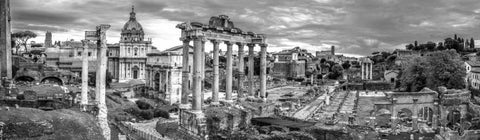 Ruins of the Roman Forum, Rome, Italy White Modern Wood Framed Art Print with Double Matting by Frank, Assaf