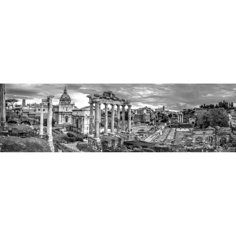 Ruins of the Roman Forum, Rome, Italy Black Modern Wood Framed Art Print with Double Matting by Frank, Assaf