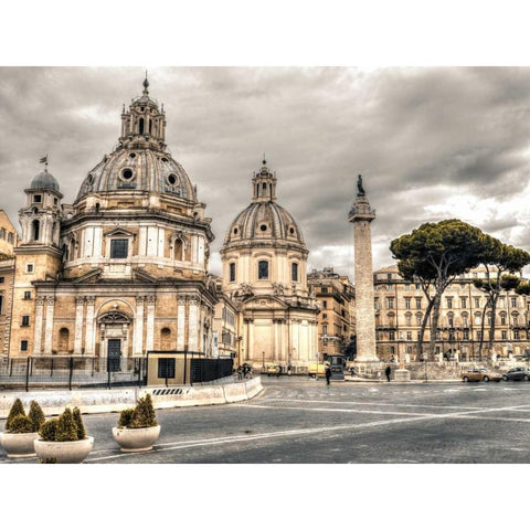 Santa Maria di Loreto church, Rome, Italy Black Modern Wood Framed Art Print with Double Matting by Frank, Assaf