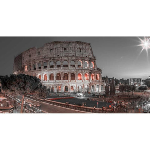 Famous Colosseum in Rome, Italy Gold Ornate Wood Framed Art Print with Double Matting by Frank, Assaf