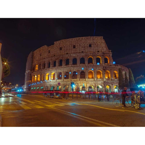 Famous Colosseum in Rome, Italy Gold Ornate Wood Framed Art Print with Double Matting by Frank, Assaf