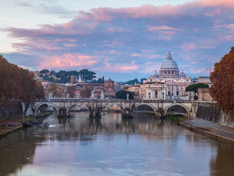 View of Basilica di San Pietro in Vatican, Rome, Italy White Modern Wood Framed Art Print with Double Matting by Frank, Assaf