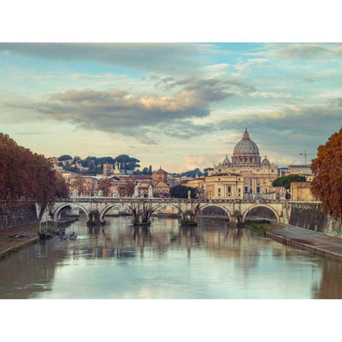 View of Basilica di San Pietro in Vatican, Rome, Italy Black Modern Wood Framed Art Print with Double Matting by Frank, Assaf