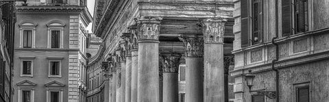 Old buildings in city of Rome White Modern Wood Framed Art Print with Double Matting by Frank, Assaf