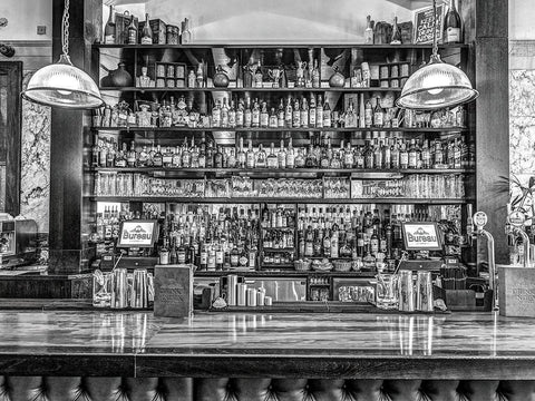 Bar in Birmingham-UK Black Ornate Wood Framed Art Print with Double Matting by Frank, Assaf