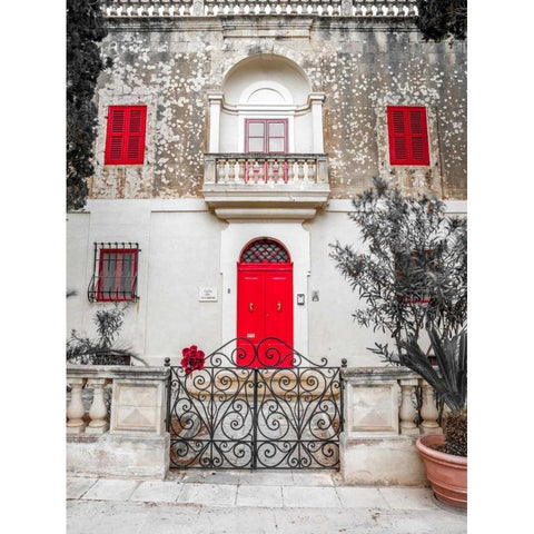 Old Maltese house in Mdina, Malta Black Modern Wood Framed Art Print by Frank, Assaf