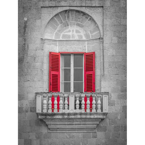 Traditional Maltese balcony, Mdina, Malta Black Modern Wood Framed Art Print by Frank, Assaf