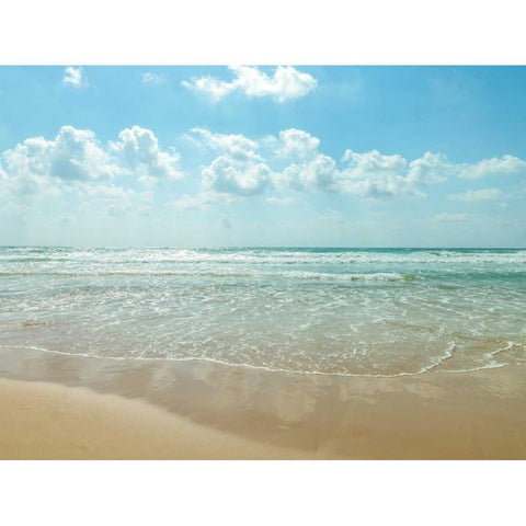 Beautiful beach with cloudscape Black Modern Wood Framed Art Print by Frank, Assaf