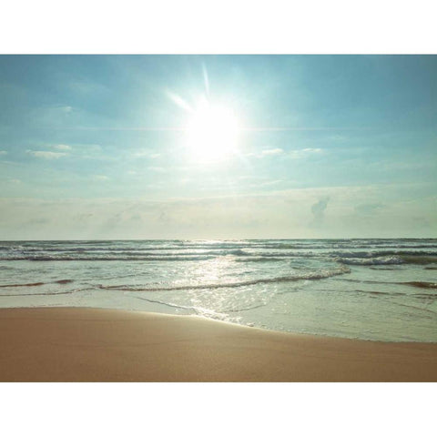 Beautiful beach on a bright sunny day Black Modern Wood Framed Art Print by Frank, Assaf