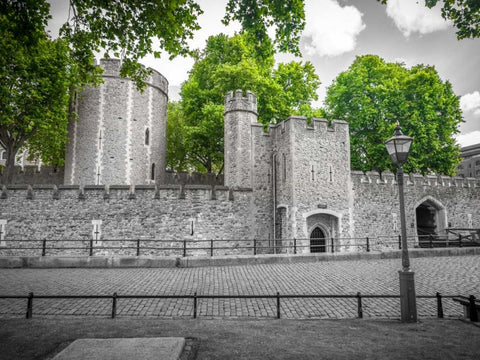 Tower of London, UK Black Ornate Wood Framed Art Print with Double Matting by Frank, Assaf