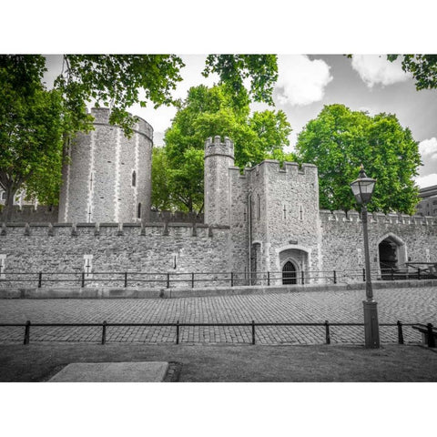 Tower of London, UK White Modern Wood Framed Art Print by Frank, Assaf