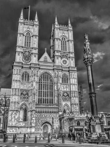 Famous Westminster Abby in London, UK Black Ornate Wood Framed Art Print with Double Matting by Frank, Assaf