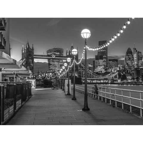 Tower Bridge Walkway Black Modern Wood Framed Art Print with Double Matting by Frank, Assaf