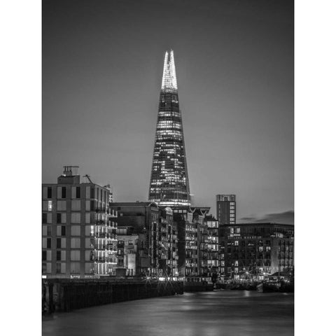 The Shard skyscraper, London, UK Black Modern Wood Framed Art Print with Double Matting by Frank, Assaf
