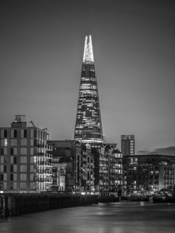 The Shard skyscraper, London, UK Black Ornate Wood Framed Art Print with Double Matting by Frank, Assaf