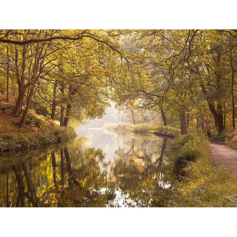 Basingstoke canal Black Modern Wood Framed Art Print with Double Matting by Frank, Assaf
