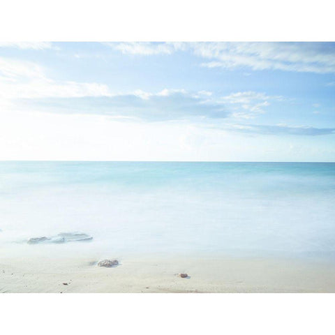 Tranquil beach Black Modern Wood Framed Art Print by Frank, Assaf