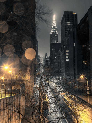 Chrysler Building in New York city Black Ornate Wood Framed Art Print with Double Matting by Frank, Assaf