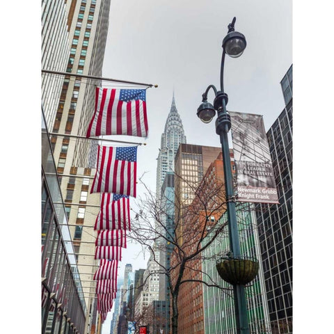 Chrysler Building in New York city Black Modern Wood Framed Art Print with Double Matting by Frank, Assaf