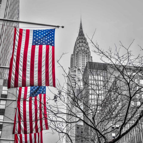 Chrysler Building in New York city White Modern Wood Framed Art Print by Frank, Assaf