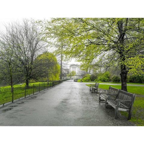 St James Park, London Black Modern Wood Framed Art Print with Double Matting by Frank, Assaf