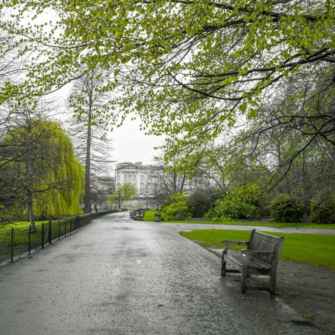 St James Park, London White Modern Wood Framed Art Print with Double Matting by Frank, Assaf