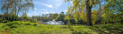 Park in London city, UK Black Ornate Wood Framed Art Print with Double Matting by Frank, Assaf