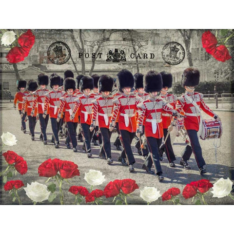 Changing the Guard, Buckingham Palace, London Gold Ornate Wood Framed Art Print with Double Matting by Frank, Assaf