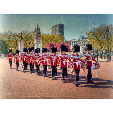 Changing the Guard, Buckingham Palace, London Gold Ornate Wood Framed Art Print with Double Matting by Frank, Assaf