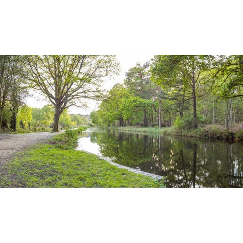 Bicycle with bunch of red roses by the canal Gold Ornate Wood Framed Art Print with Double Matting by Frank, Assaf