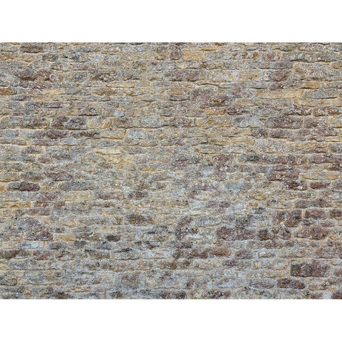 Old rustic stone wall Gold Ornate Wood Framed Art Print with Double Matting by Frank, Assaf