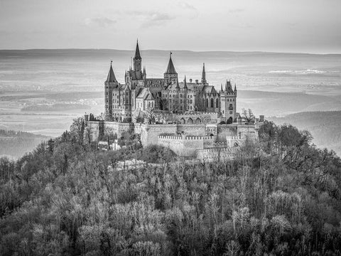 Hohenzollern Castle-Germany White Modern Wood Framed Art Print with Double Matting by Frank, Assaf
