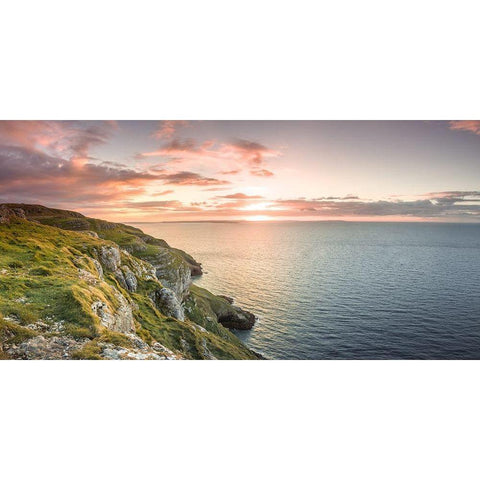 Sunset-Great Orme-North Wales White Modern Wood Framed Art Print by Frank, Assaf