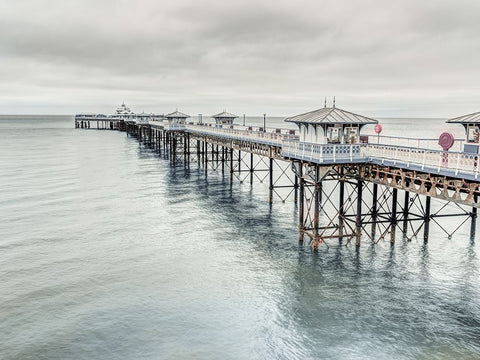 Llandudno Pier, North Wales Black Modern Wood Framed Art Print by Frank, Assaf