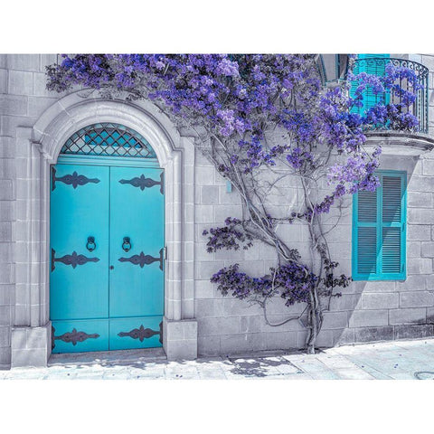 Maltese house in Mdina-Malta Gold Ornate Wood Framed Art Print with Double Matting by Frank, Assaf