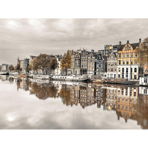 Amsterdam-reflections White Modern Wood Framed Art Print by Frank, Assaf