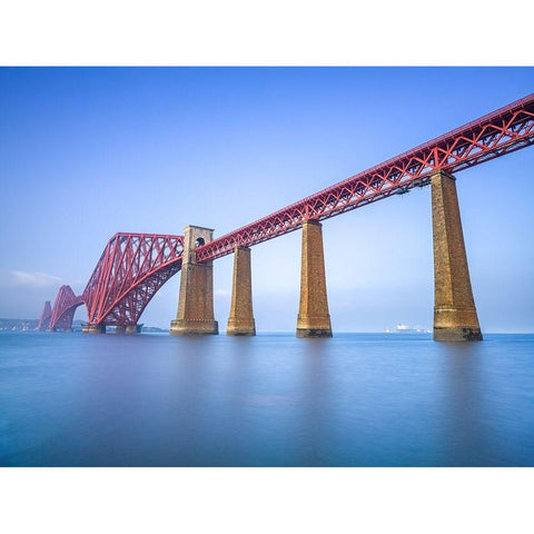 Forth Rail Bridge, Scotland Black Modern Wood Framed Art Print with Double Matting by Frank, Assaf